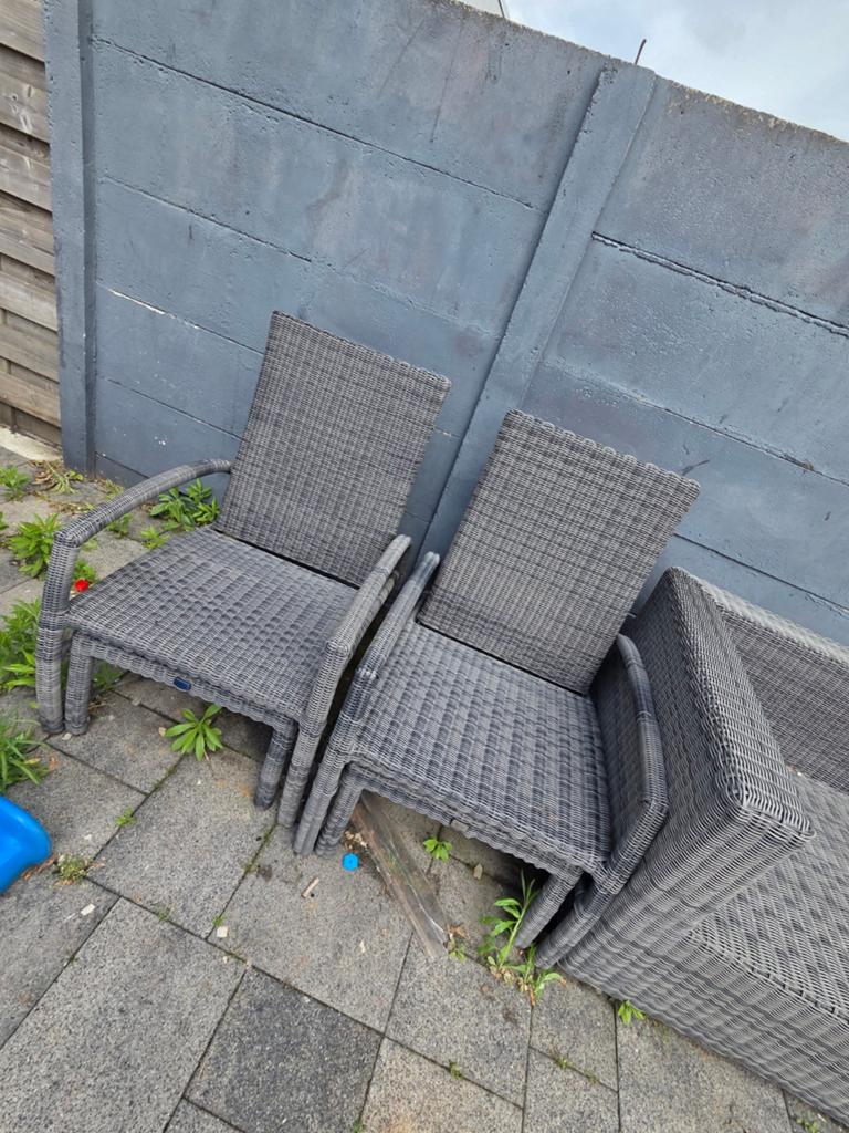 Bellagio Wicker Loungeset - 2 Stoelen en 1 Bank, Tuin en Terras, 4 zitplaatsen, Gebruikt, Ophalen of Verzenden, Loungeset