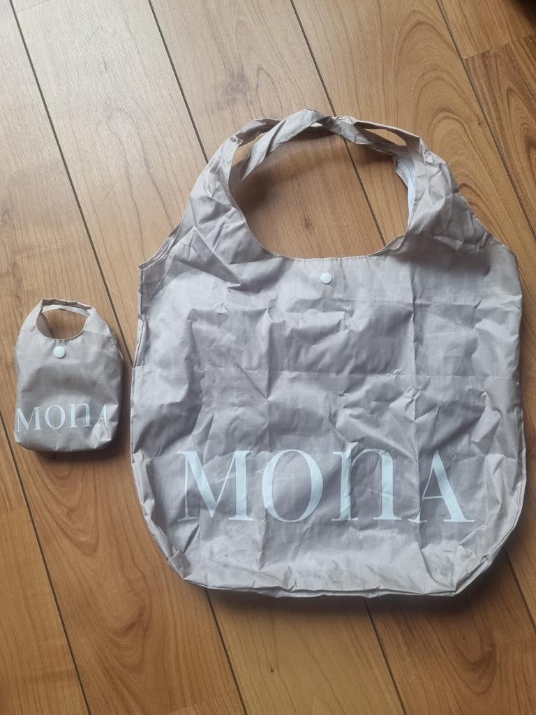 Opvouwbare boodschappentas - Mona, Sieraden, Tassen en Uiterlijk, Tassen | Damestassen, Ophalen of Verzenden, Nieuw, Grijs, Shopper