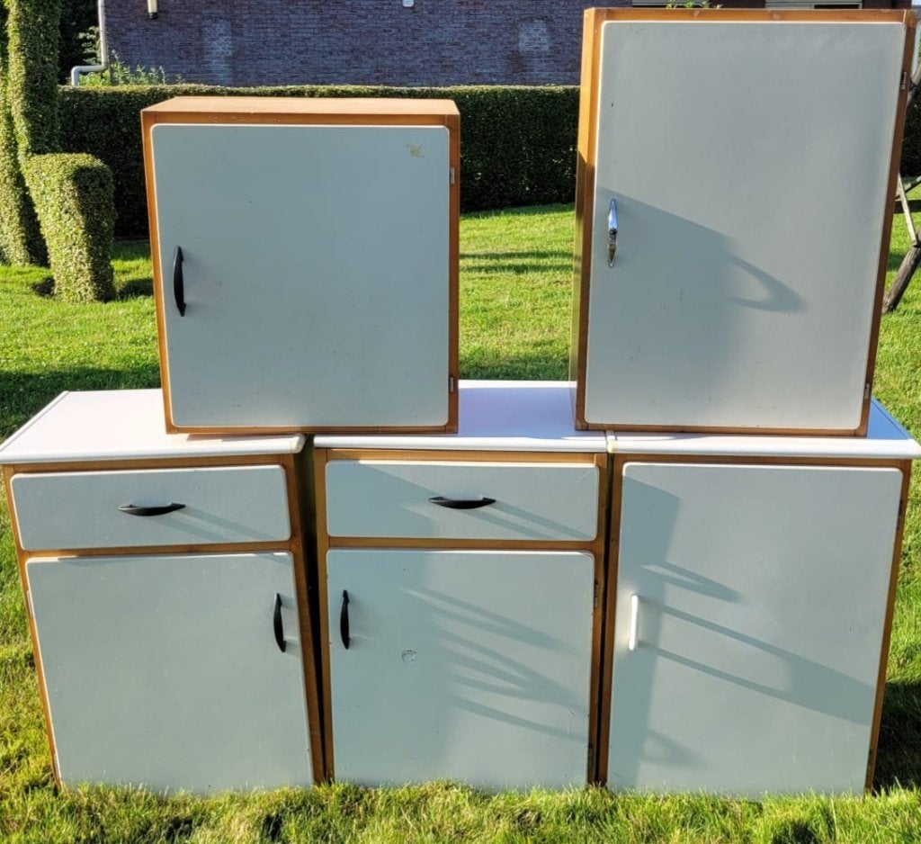 Vintage retro Keukenkastjes jaren '60 Nanninga Houtfabriek, Ophalen, Huis en Inrichting