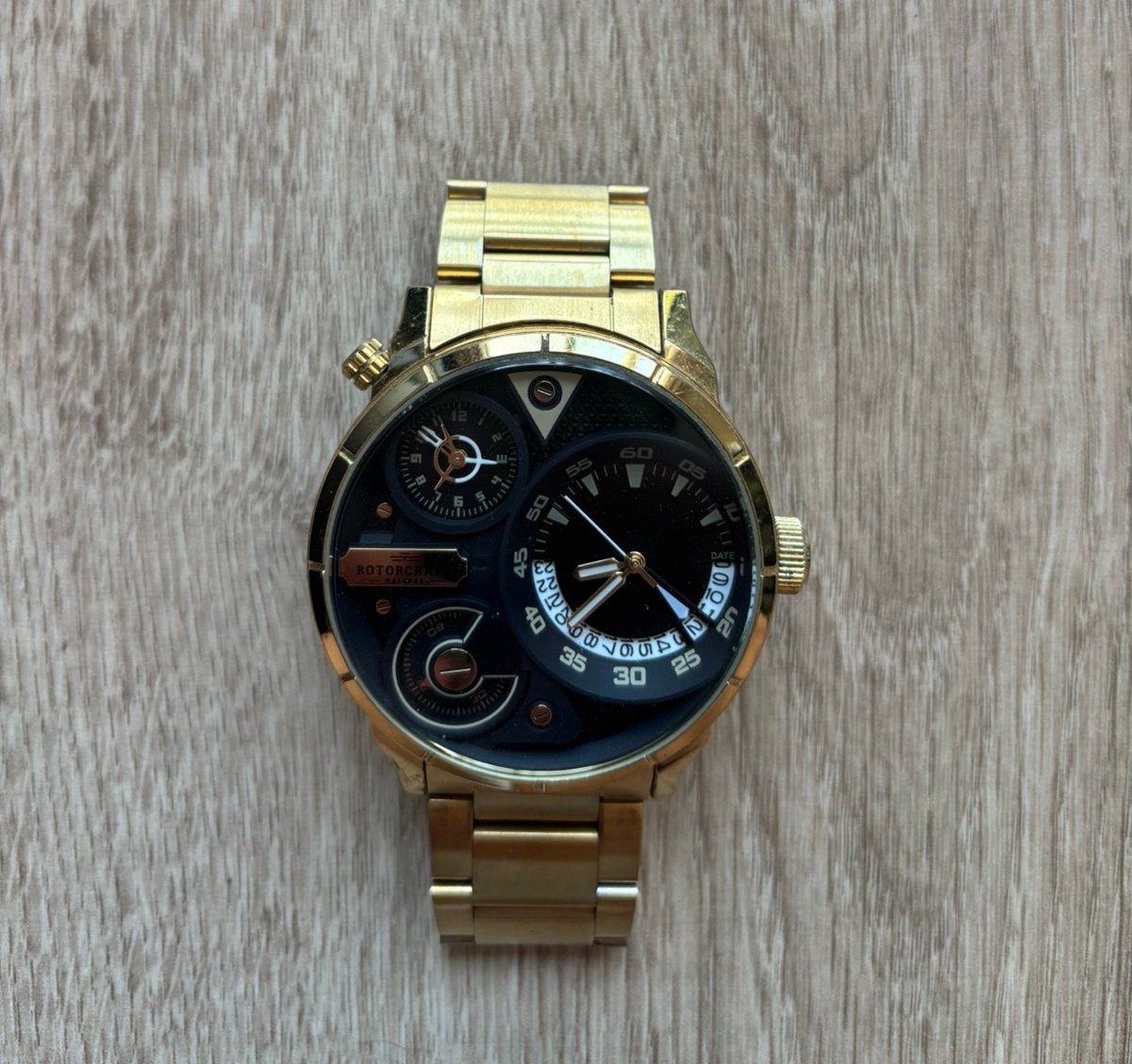 Rotorcraft herenhorloge – goud RC3503, Sieraden, Tassen en Uiterlijk, Horloges | Heren, Overige merken, Staal, Gebruikt, Polshorloge