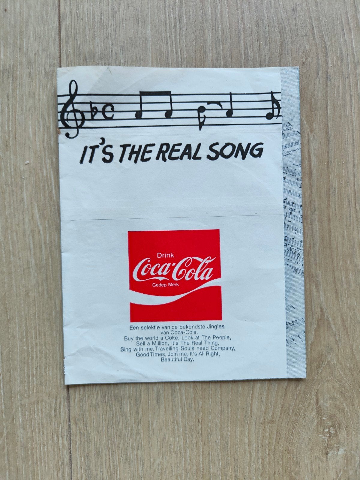 Coca-Cola flexidisc "It's the real song" met jingles, Ophalen of Verzenden, Zo goed als nieuw, Gebruiksvoorwerp