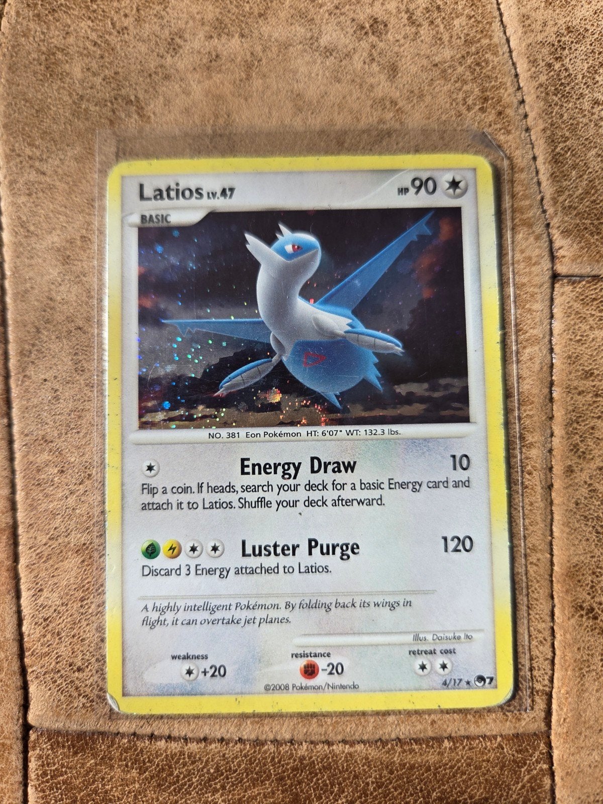 Latios Pokémon Kaart LV.47 HP90 - Holo Foil, Ophalen of Verzenden, Zo goed als nieuw, Losse kaart, Foil