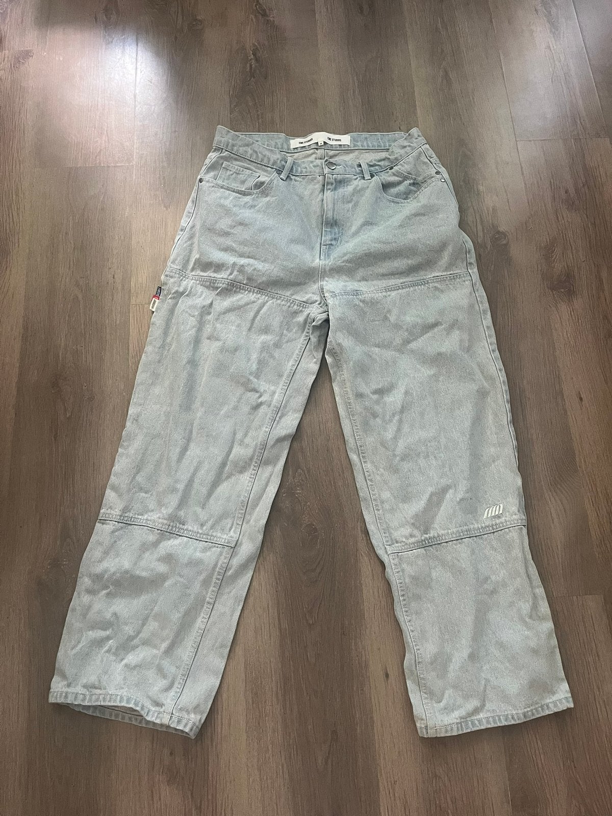 EME Studios Montato Denim Cargo Jeans – Maat 42, Blauw, Maat 42/44 (L), Ophalen of Verzenden, Zo goed als nieuw