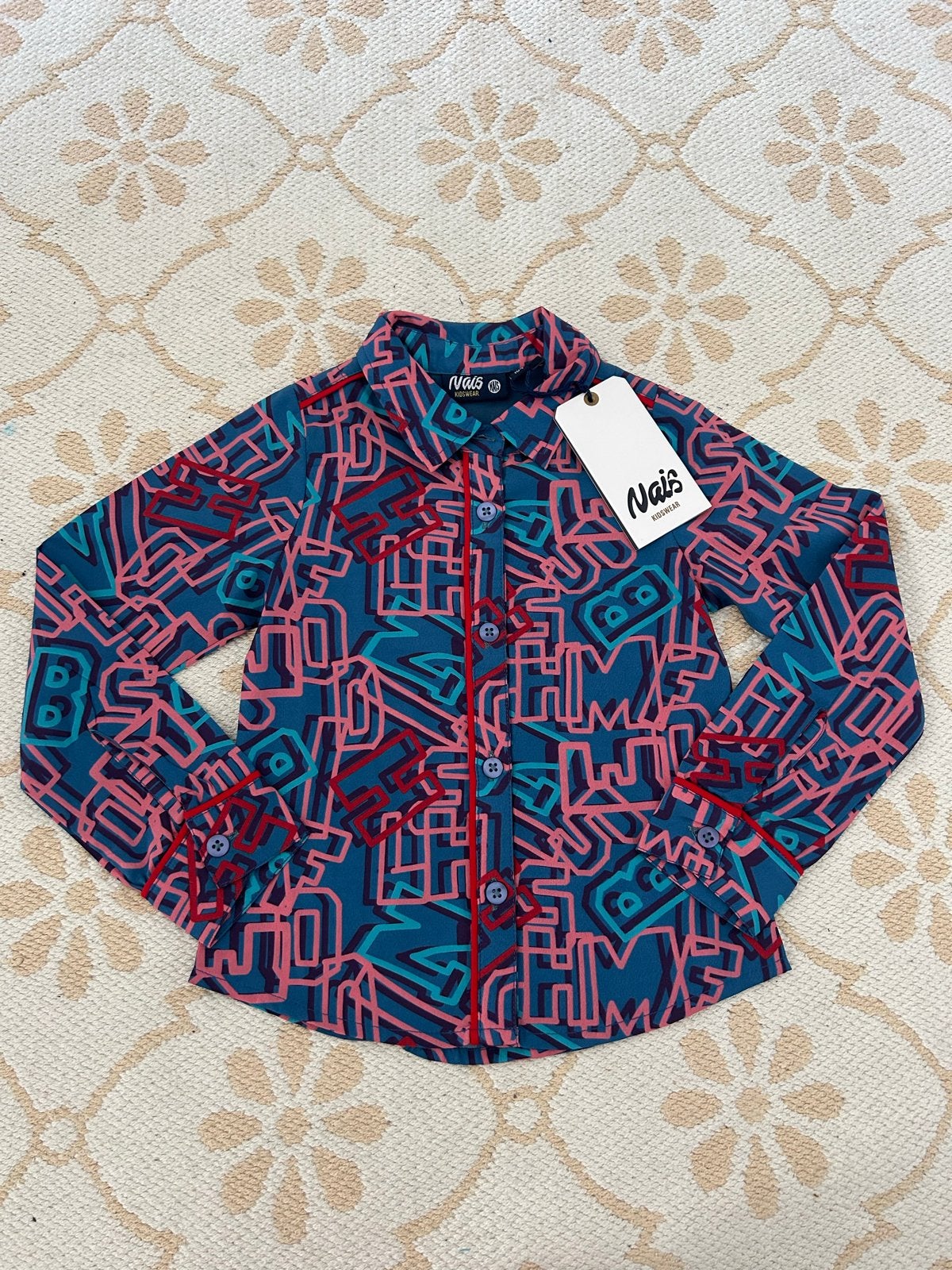 Nais Kidswear overhemd met print - Maat 98/104, Ophalen of Verzenden, Zo goed als nieuw, Jongen of Meisje, Overhemd of Blouse
