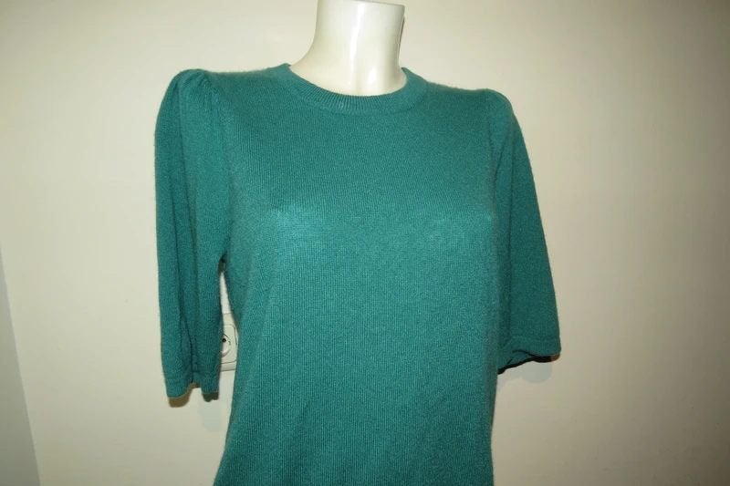 Notshy Cashmere cruise groene cashmere trui pof mouw L, Maat 38/40 (M), Verzenden, Zo goed als nieuw, Notshy Cashmere