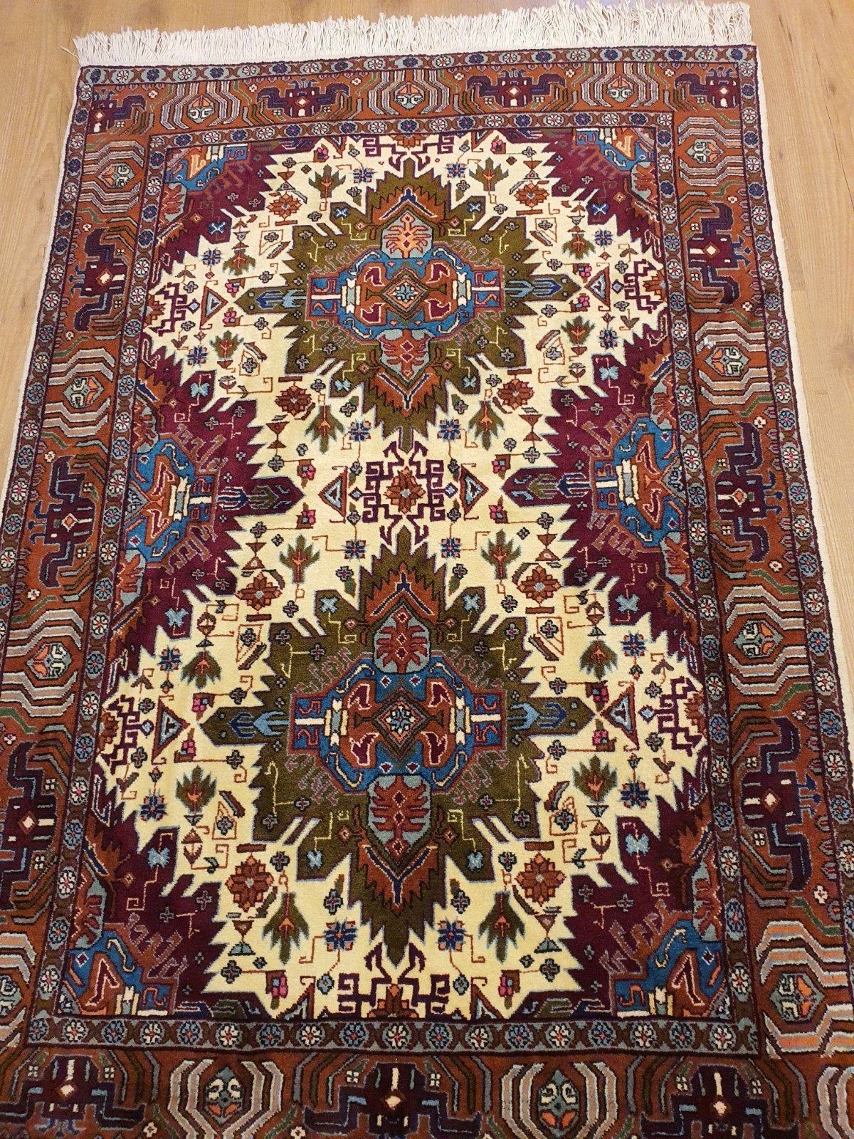 Handgeknoopt perzisch tapijt tabriz 161x103, Info@SlatsAntiek.nl, 100 tot 150 cm, Perzisch, Vof Slats Antiek