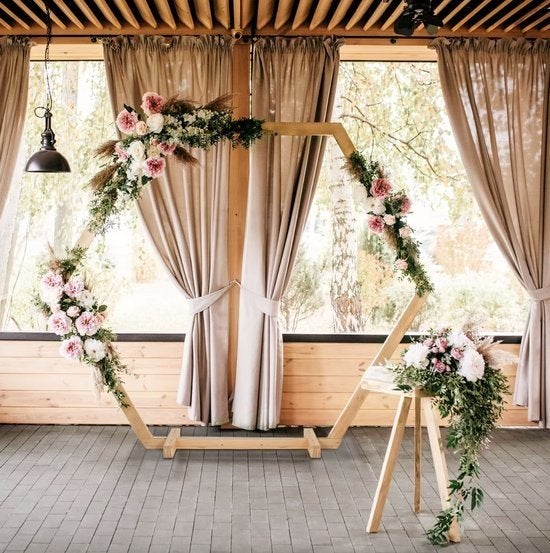 Bruiloft boog / backdrop hout, Ophalen, Zo goed als nieuw, Versiering, Geboorte of Huwelijk