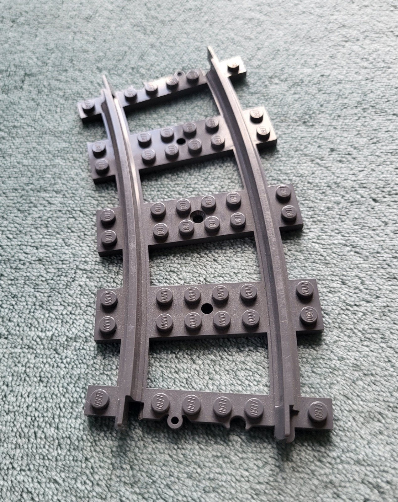 Lego City RC trein gladde kunstof bocht rails Grijs., Ophalen of Verzenden, Gebruikt, Losse stenen, Lego