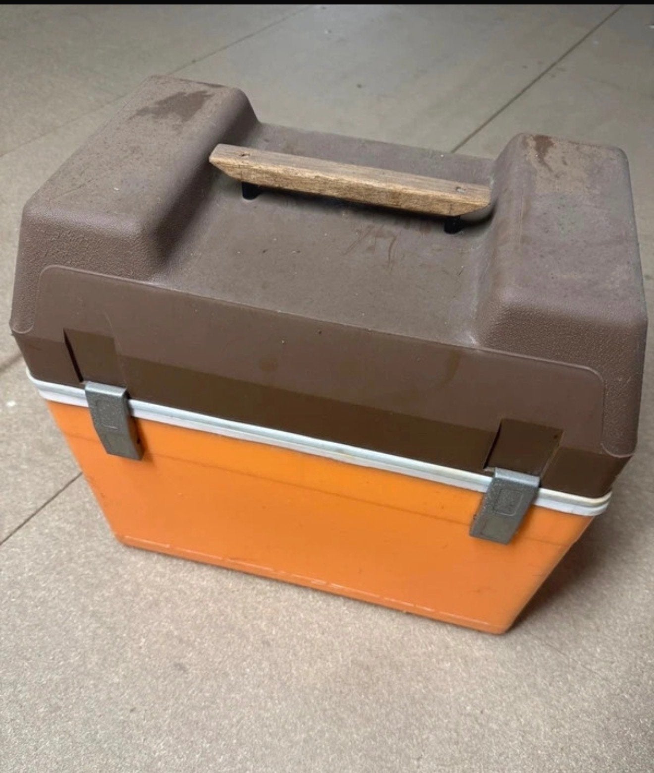 Vintage Moplen Koelbox - Bruin/Oranje, Ophalen of Verzenden, Gebruikt, Koelbox, Koelelement