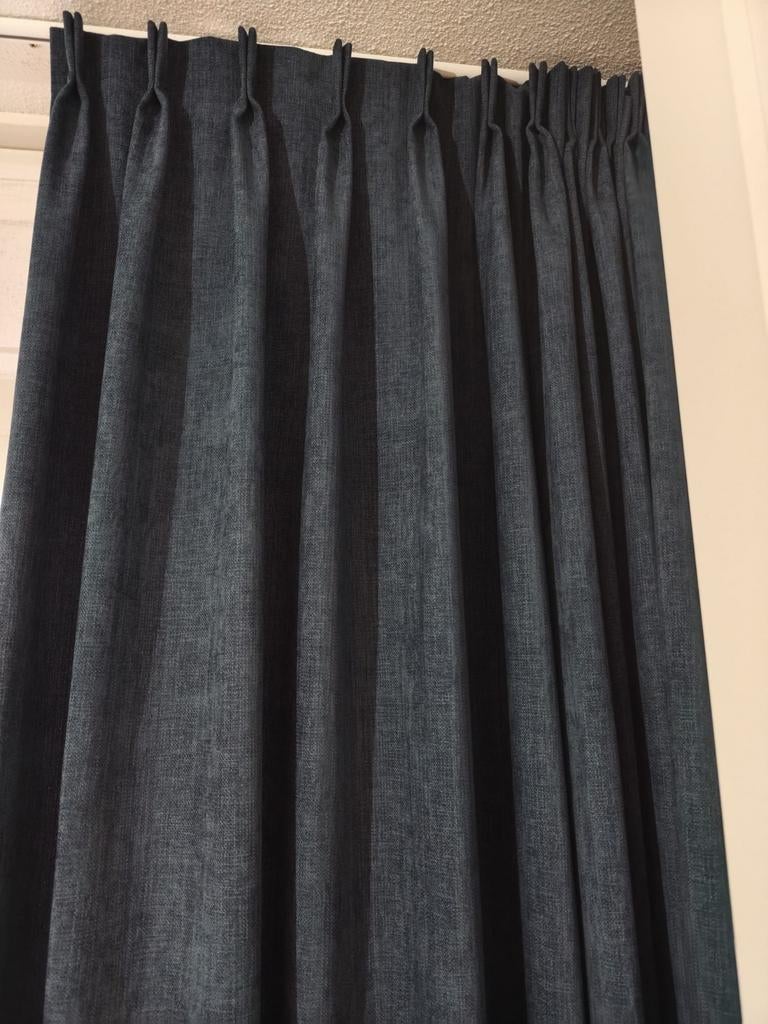 Nieuwe maatwerk gordijnen – donkerblauw, Ophalen, Nieuw, 200 cm of meer, 200 cm of meer