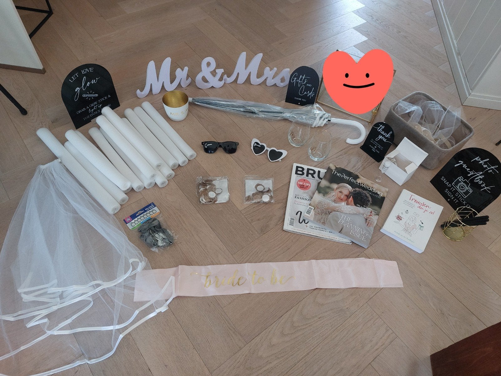 Diverse bruiloft decoratie - Nieuw of zo goed als nieuw, Ophalen of Verzenden, Zo goed als nieuw, Versiering, Geboorte of Huwelijk