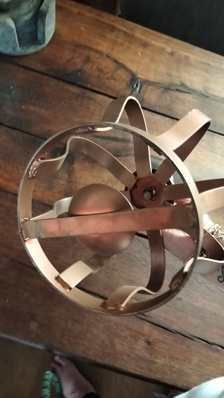 Brocante grote ijzeren kroon geschikt voor kaars, Ophalen of Verzenden