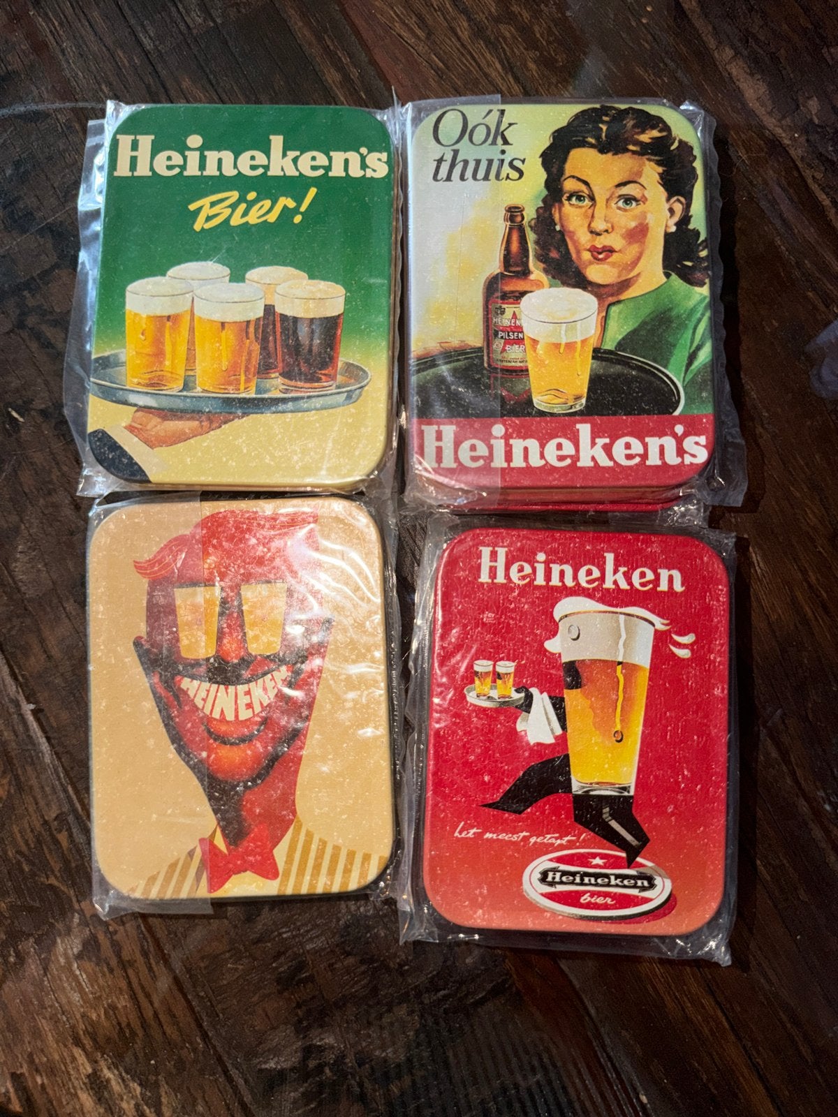 Set van 12 vintage Heineken onderzetters, Ophalen of Verzenden, Nieuw, Gebruiksvoorwerp