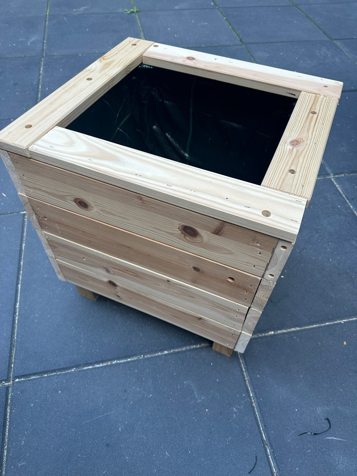 Houten plantenbak voor tuin of balkon, Tuin en Terras, Ophalen, Balkon, Minder dan 60 cm, Vierkant