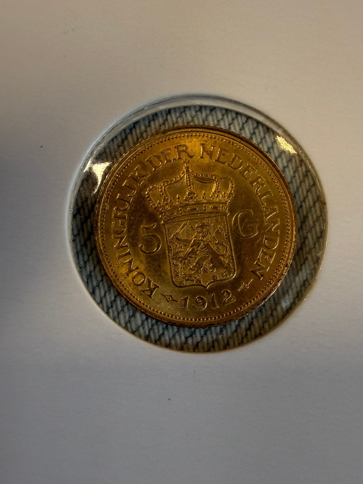 5 gulden 1912 goud Wilhelmina, Postzegels en Munten, Munten | Nederland, 5 gulden, Koningin Wilhelmina, Losse munt, Goud