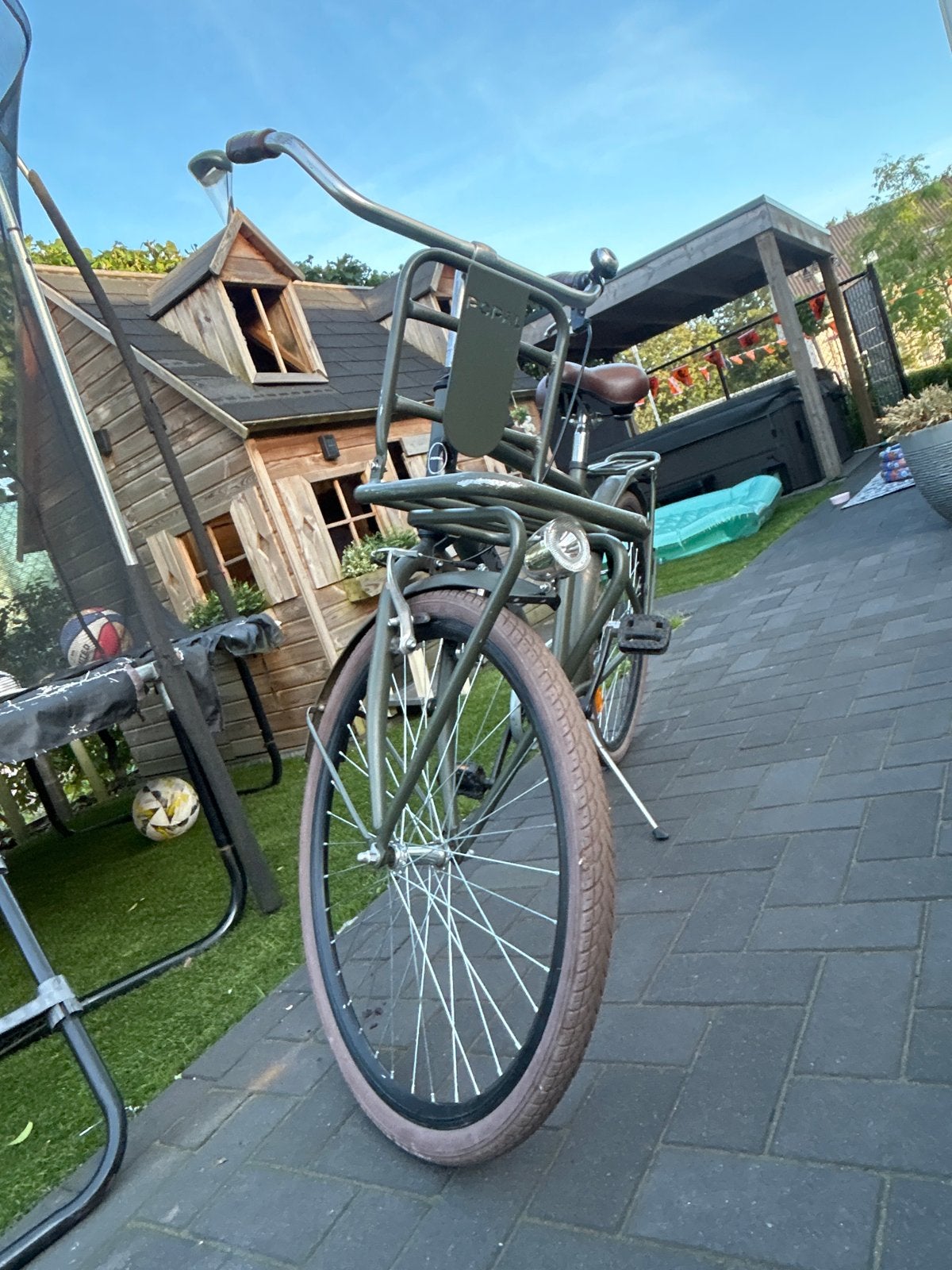 Popal fiets met voordrager - ketting en standaard aandacht, Ophalen of Verzenden, Gebruikt, Overige merken