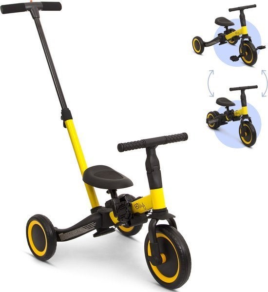 Billy 4-in-1 Kinderfiets met Duwstang Gio Geel, Fietsen en Brommers, Billy, Zijwieltjes, Ophalen of Verzenden, Minder dan 16 inch