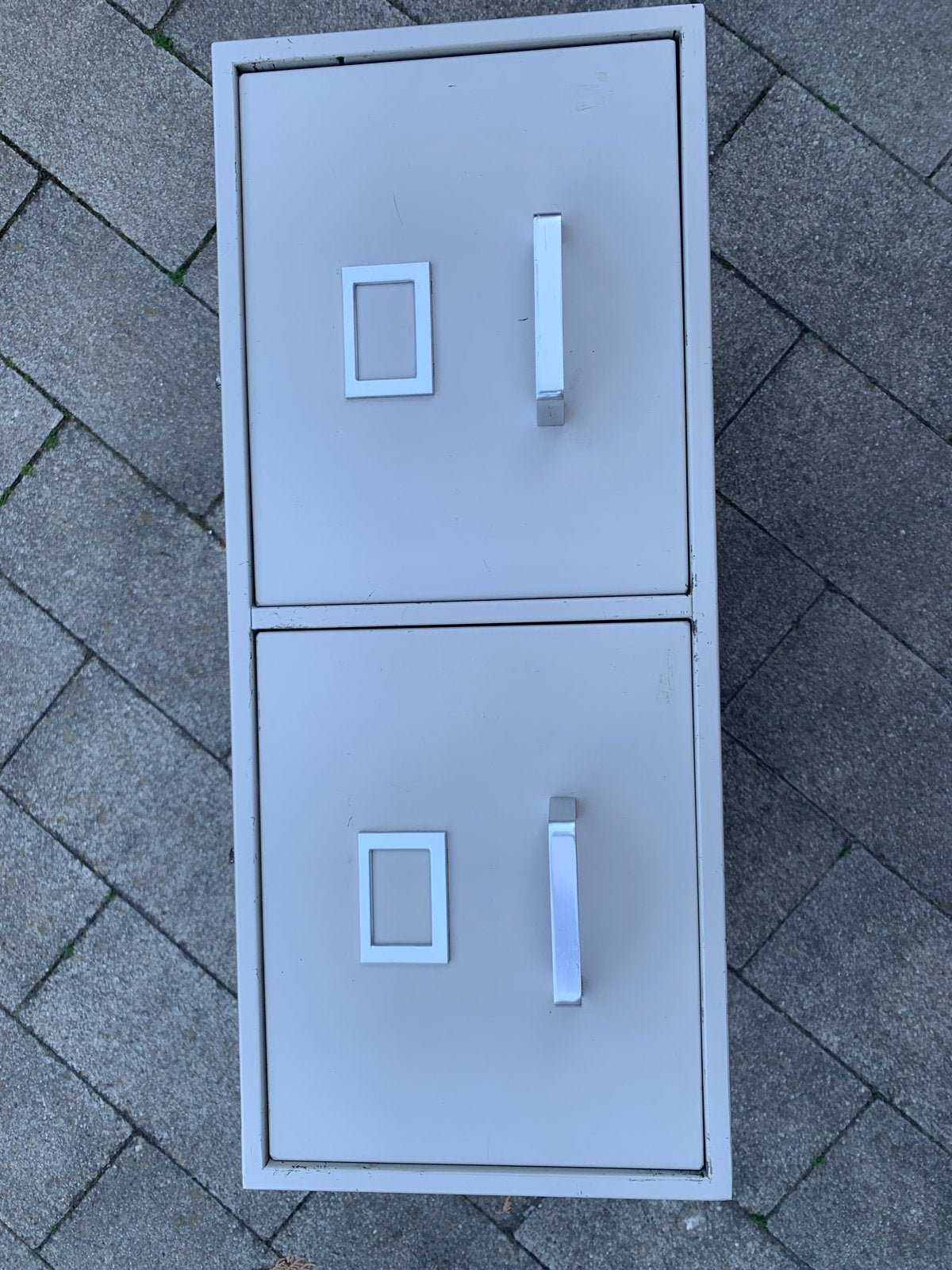 Metalen Archiefkast met 2 Laden - Grijs, Ophalen, Minder dan 50 cm, Gebruikt, 1 of 2 laden