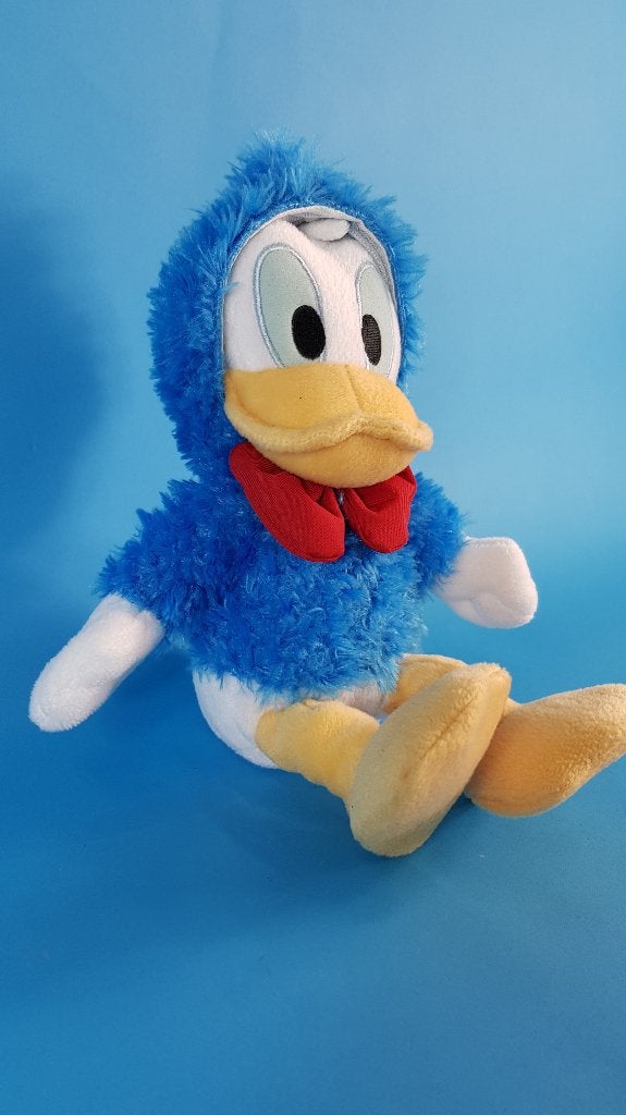Donald Duck met bontjas knuffel, Disney, Nicotoy, 30 cm. 6B7, Tweedehands verkoop, Tweedehands verkoop, Gebruikt, Ophalen of Verzenden