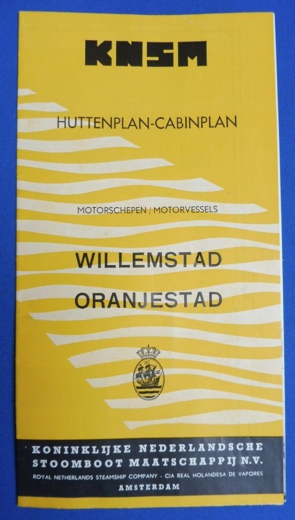 vintage KNSM huttenplan brochure Amsterdam jaren 50, Verzamelen, Verzenden, Gebruikt, Motorboot, Overige typen