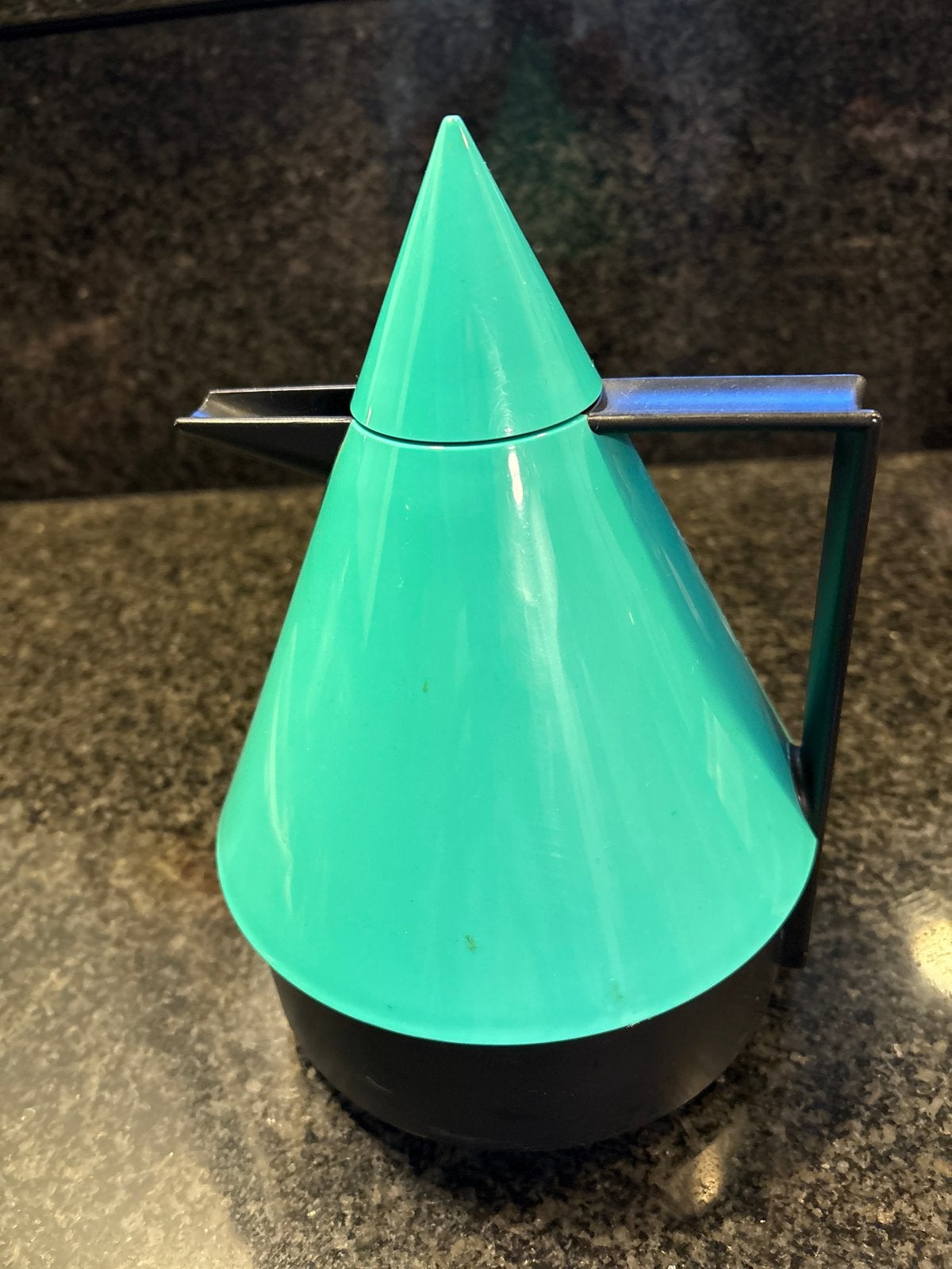 Vintage Emsa Rio design thermokan- Groen/Zwart, Theepot/fluitketel, Ophalen of Verzenden, Groen, Gebruikt