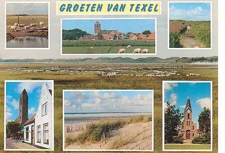 Texel	6-luik	Schapen, Verzenden, 1980 tot heden, Gelopen, Waddeneilanden