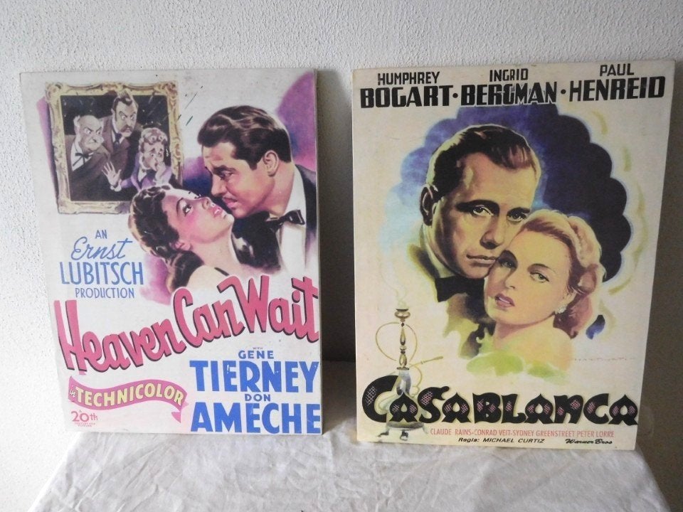 Vintage Film prent op Canvas 2 x op houten lijst., Ophalen, Canvas of Doek, A1 t/m A3, Film en Tv