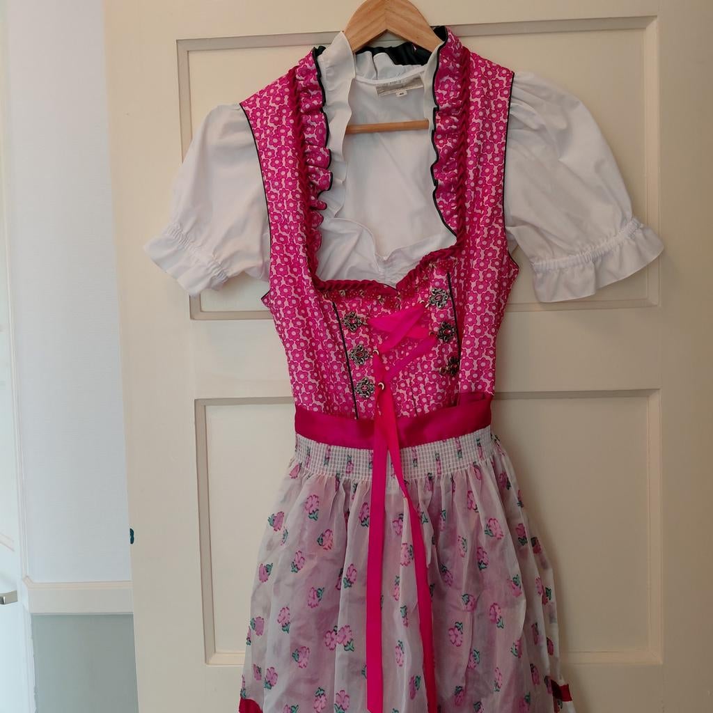 Originele Salszburger dirndl, jurk, blouse en schort maat 40, Ophalen of Verzenden, Zo goed als nieuw