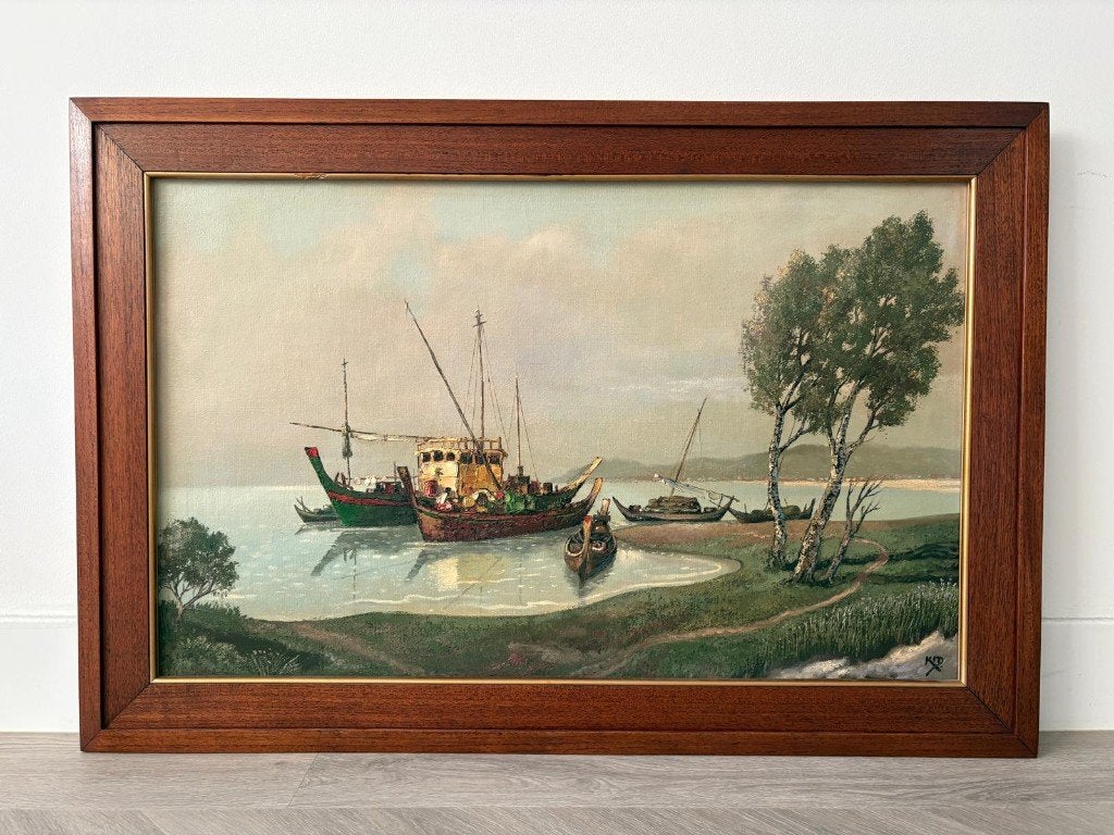 Schilderij Kid Kosolawat (1917-1988) - THE SEASIDE BANGSEAN, Ophalen of Verzenden