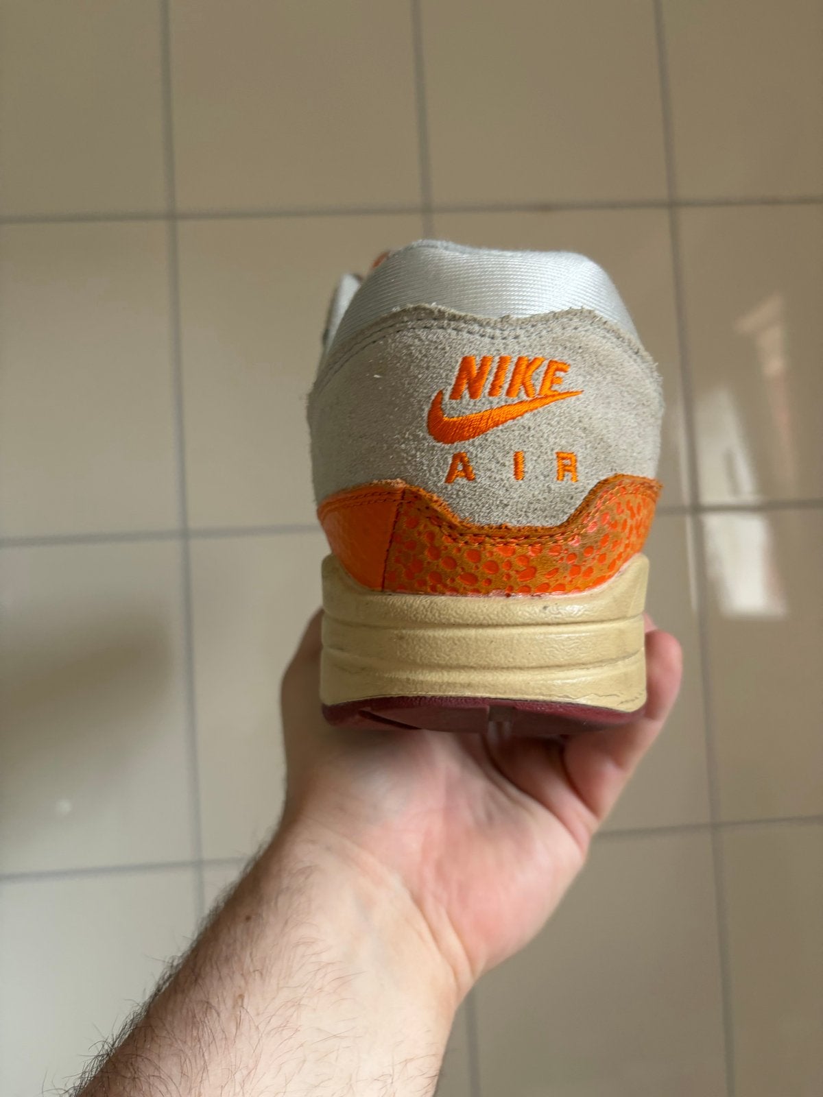 Nike Air Max 1 'magma orange' sneakers -  46, Ophalen, Gedragen, Overige kleuren, Sneakers of Gympen