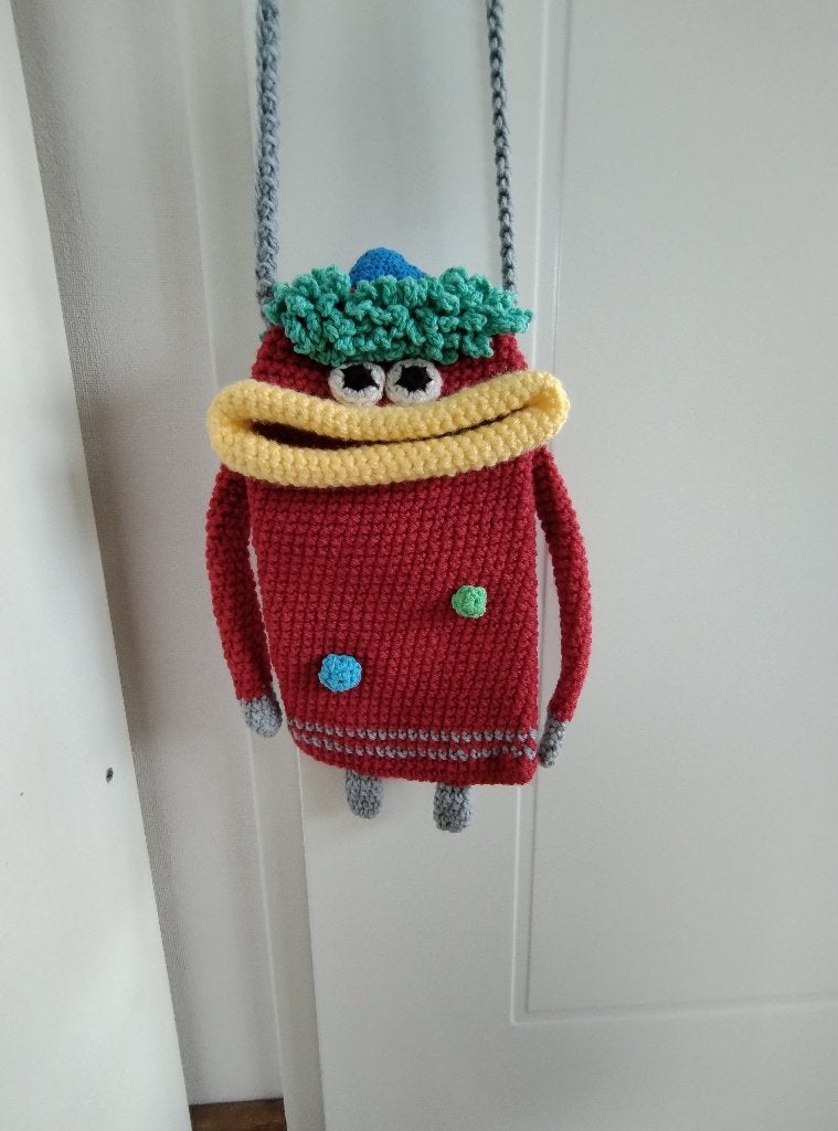 ✨Handgemaakte telefoontas Monstertje schoudertas minitas, Ophalen of Verzenden, Nieuw, Rood