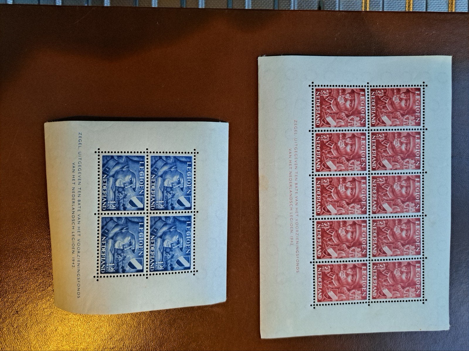 Nederlands Legioen velletjes 1942 - Rood en Blauw, Ophalen of Verzenden, Na 1940, Postfris