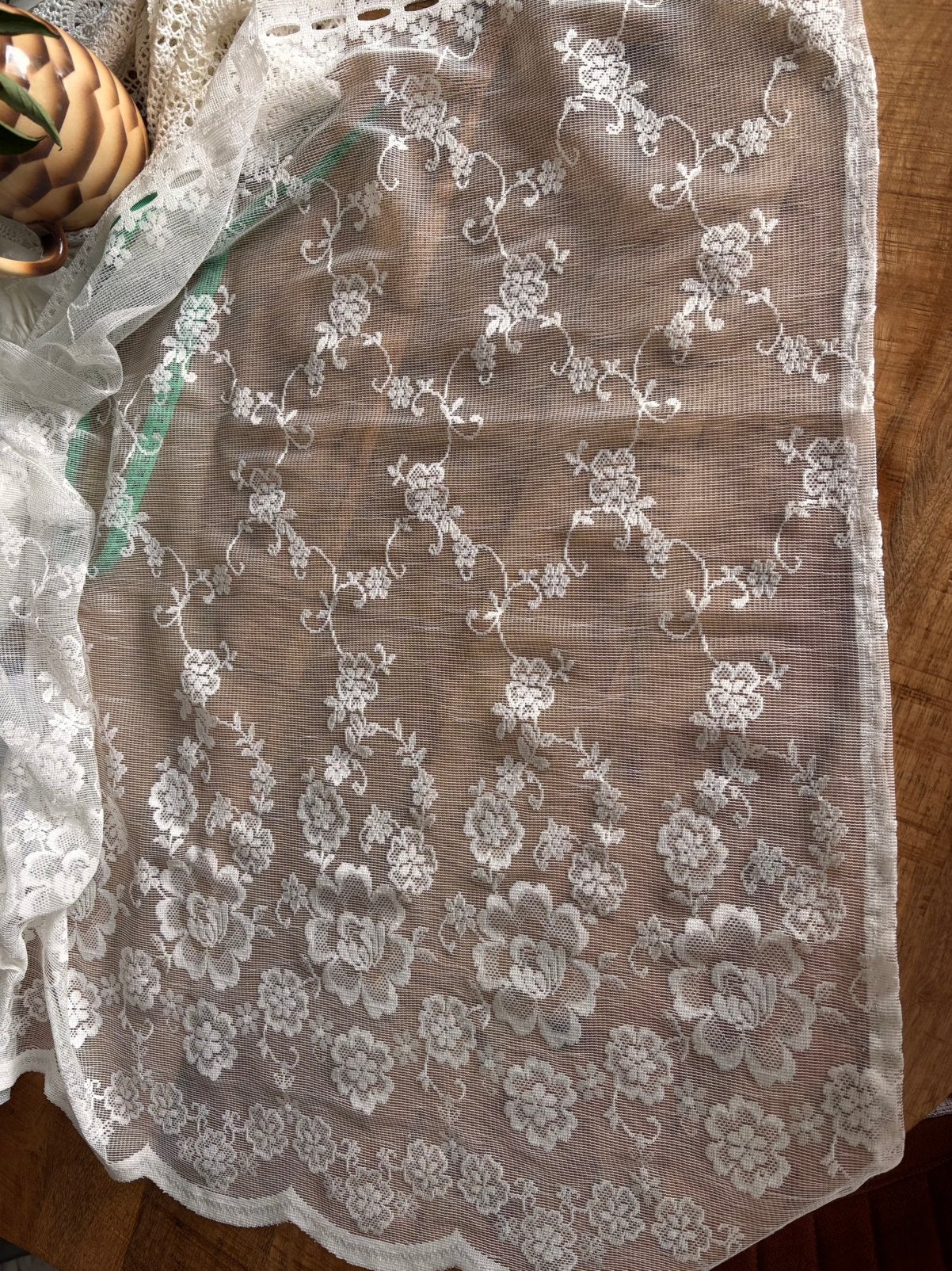Vintage witte vitrage stroken, Ophalen of Verzenden, Nieuw, Rechthoek