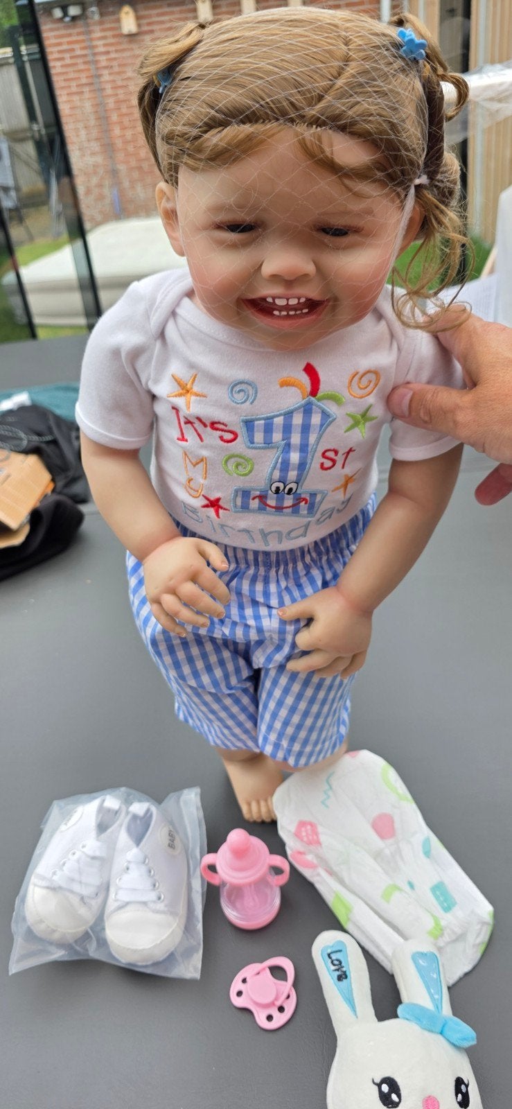 Reborn babypop met accessoires - Zo goed als nieuw, Ophalen of Verzenden