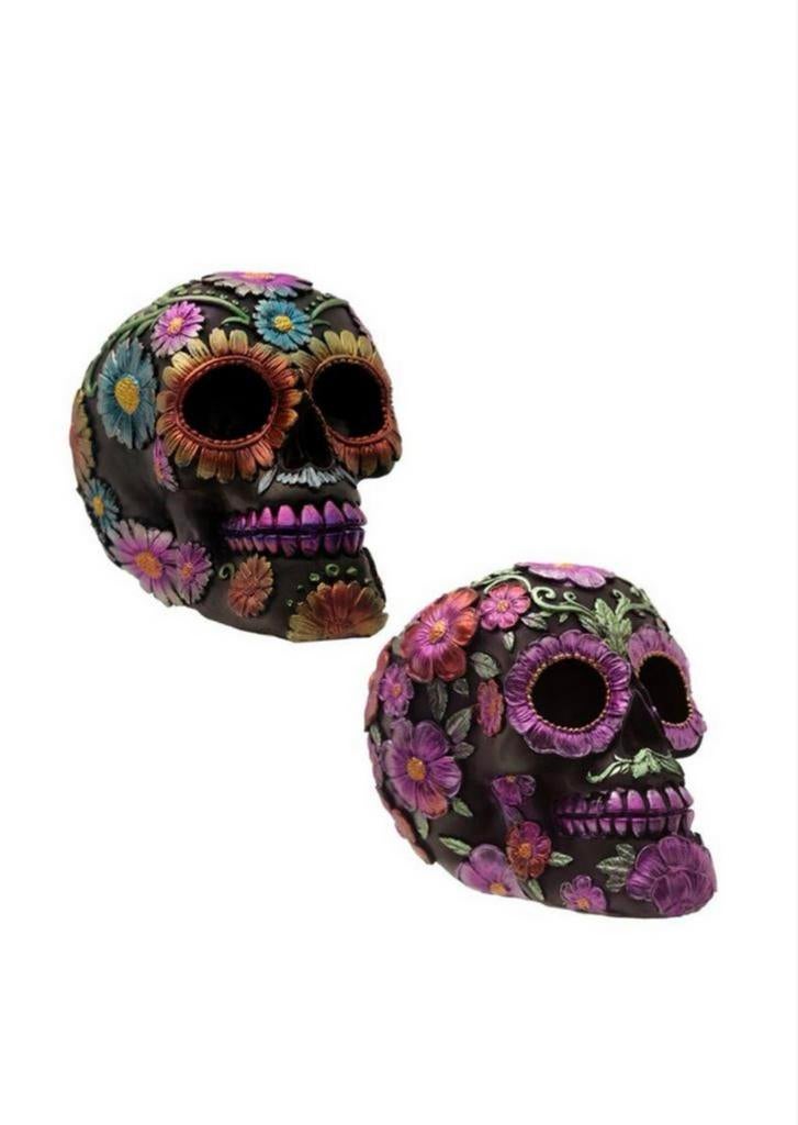 Mexicaans Doodshoofd (Dia de los Muertos) met Bloemen, Verzamelen, Ophalen of Verzenden, Nieuw, Fantasy