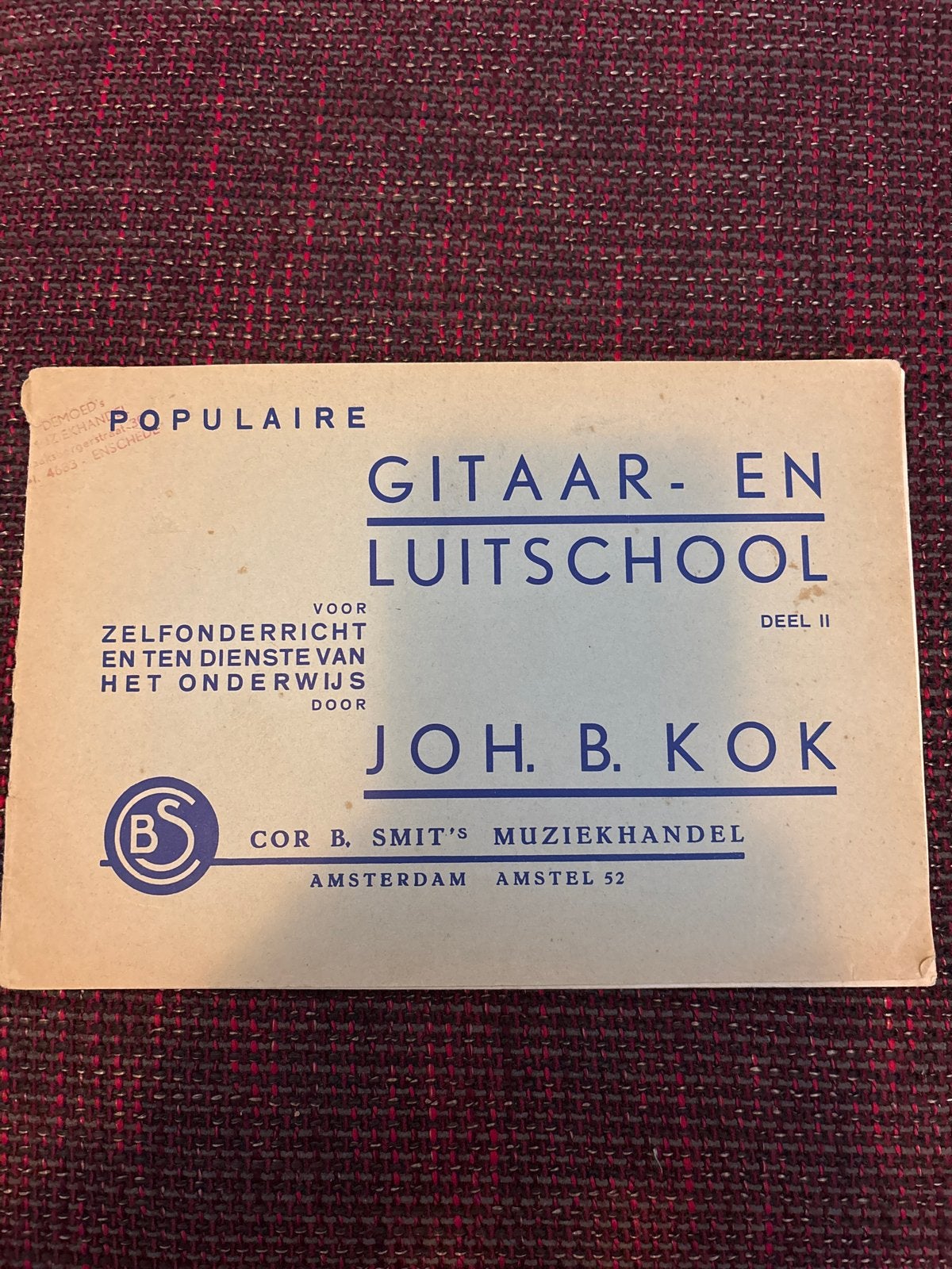 Populaire Gitaar- en Luitschool Deel II - Joh. B. Kok, Muziek en Instrumenten, Klassiek, Les of Cursus, Ophalen of Verzenden, Gitaar