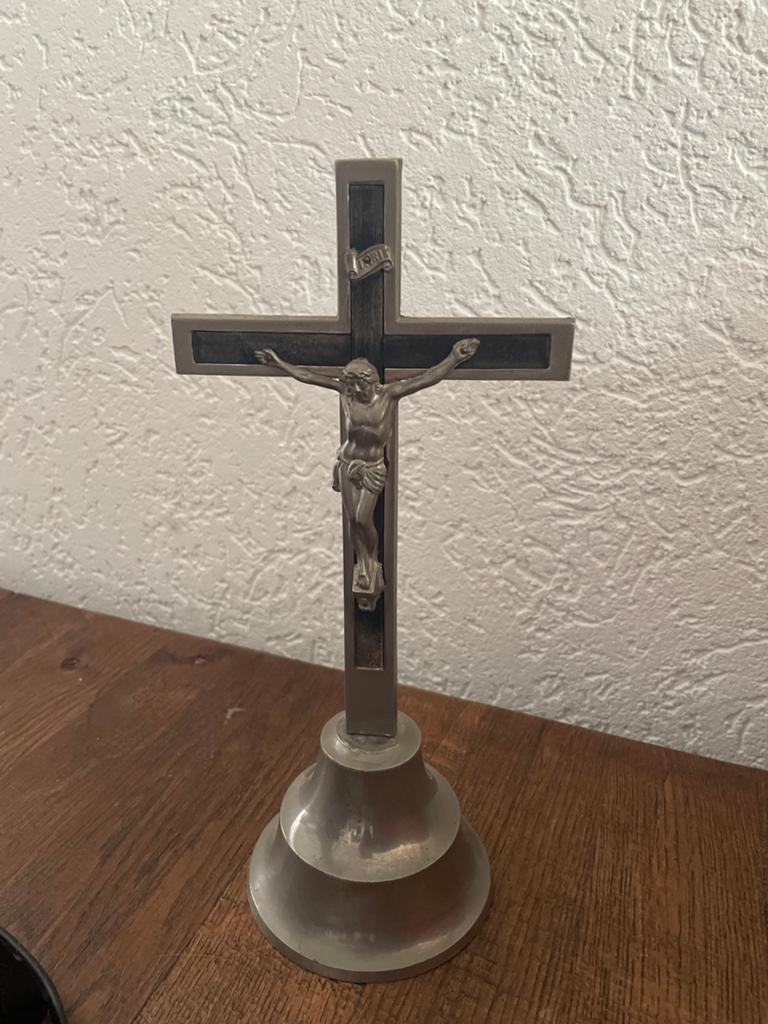 Staand kruis met Jesus., Antiek en Kunst, Ophalen of Verzenden
