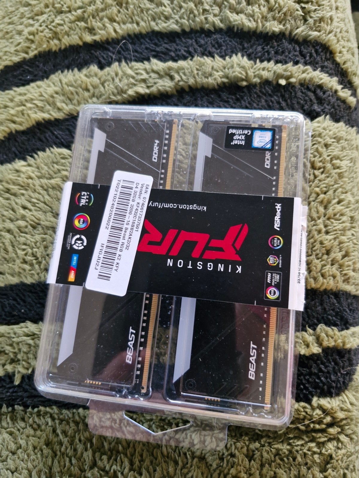 Kingston FURY Beast DDR4 32GB (2x16GB) 3200MHz RAM, Computers en Software, 32 GB, DDR4, Nieuw, Ophalen of Verzenden