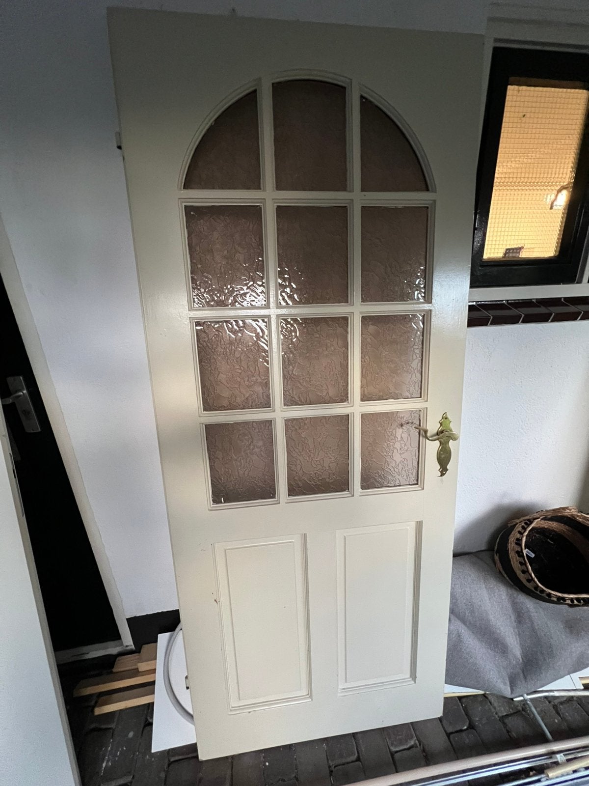 2 Opdek binnendeuren met glas 201,5x83, Doe-het-zelf en Verbouw, Deuren en Horren, Ophalen, Gebruikt, 80 tot 100 cm, Binnendeur