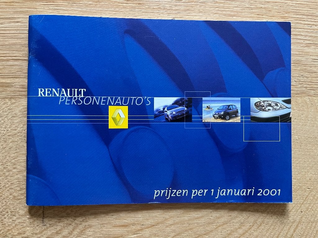 Autofolder/Brochure Renault Modellen en prijzen 2001, Ophalen of Verzenden, Nieuw, Renault