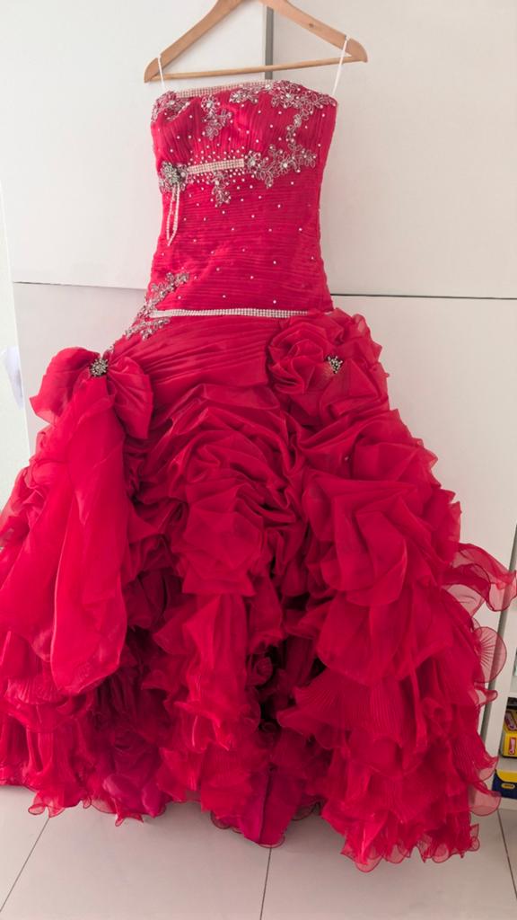 Trouwjurk feestkleding, Ophalen, Galajurk, Zo goed als nieuw, Maat 36 (S)