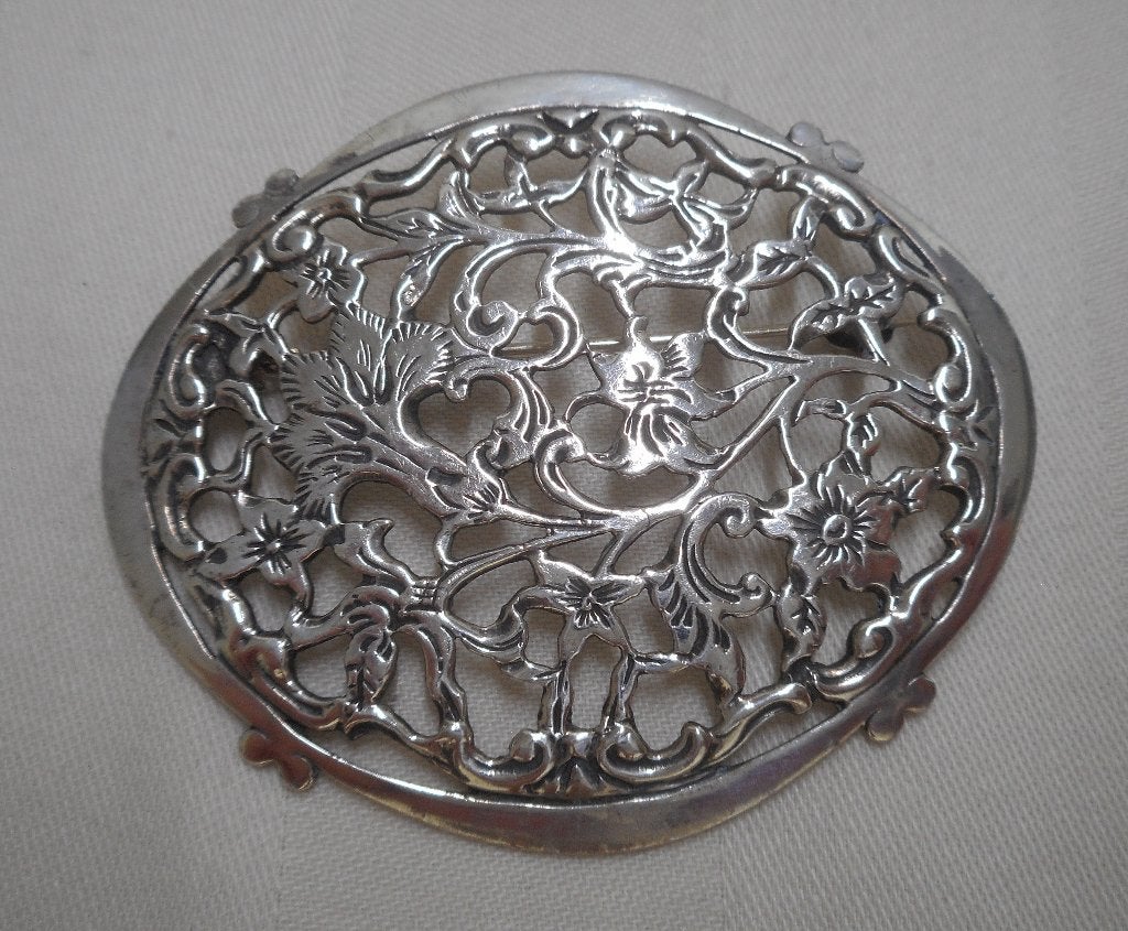 Zilveren royale vintage broche Niekerk nr.1412, 4 tot 7 cm, Verzenden, Zo goed als nieuw, Zilver
