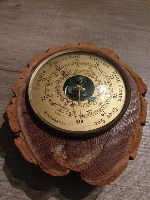 Heel mooi antiek aneroide barometer ( leuke boomschijf), Ophalen of Verzenden, Gebruikt