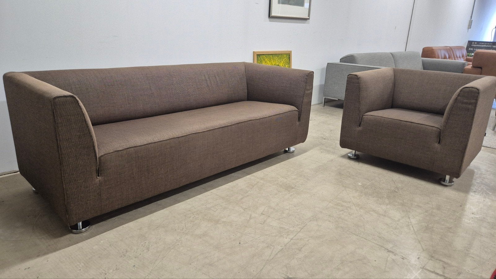 Prachtige Gelderland model 4800 design bank + fauteuil ZGAN, Gelderland 4800, 2 zits bank fauteuil, 150 tot 200 cm, Driepersoons