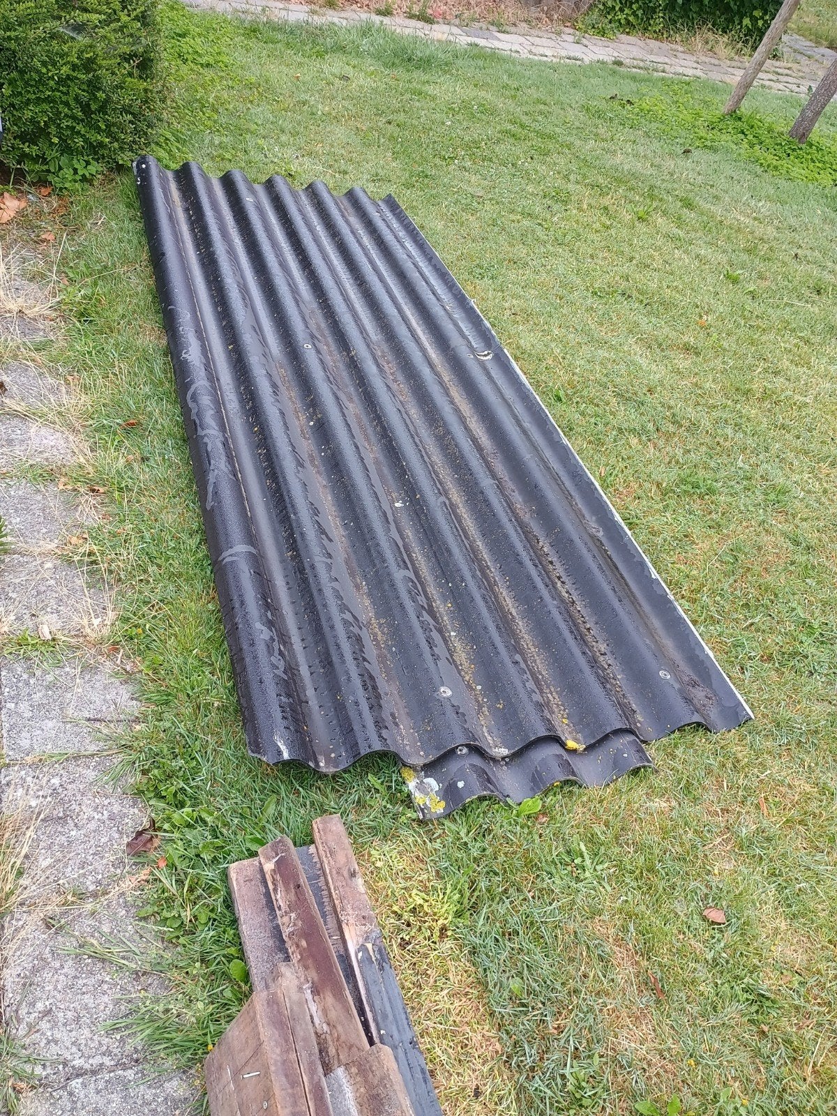 Gratis cementgebonden golfplaten, geen asbest., Ophalen, Overige materialen, Zwart, Golfplaat