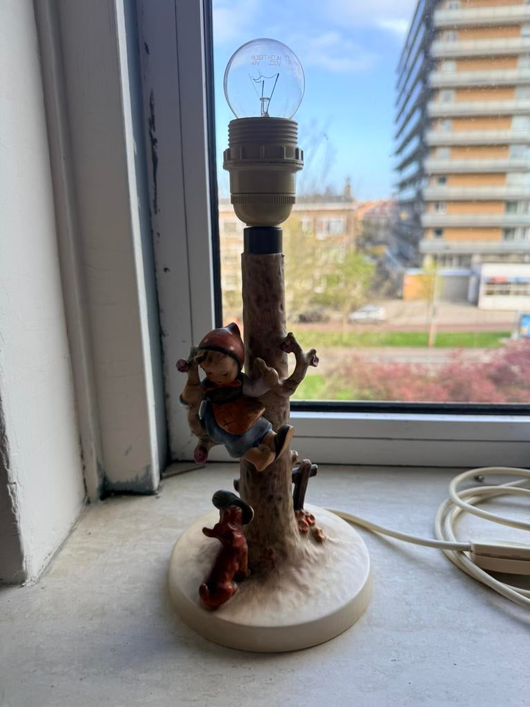Vintage Goebel Hummel tafellamp – porselein (W. Germany), Ophalen, Zo goed als nieuw, Minder dan 50 cm