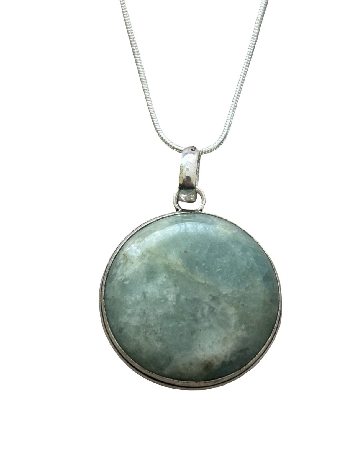 Aquamarijn Edelsteen Ketting Rond Sieraden Accessoires, Nieuw, Ophalen of Verzenden, Schimmelstraat, Steen of Mineraal