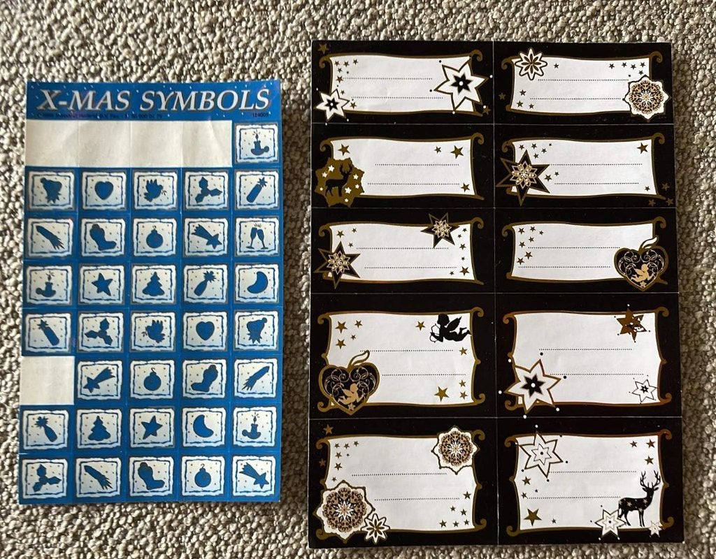 Twee velletjes kerststickers, Ophalen of Verzenden