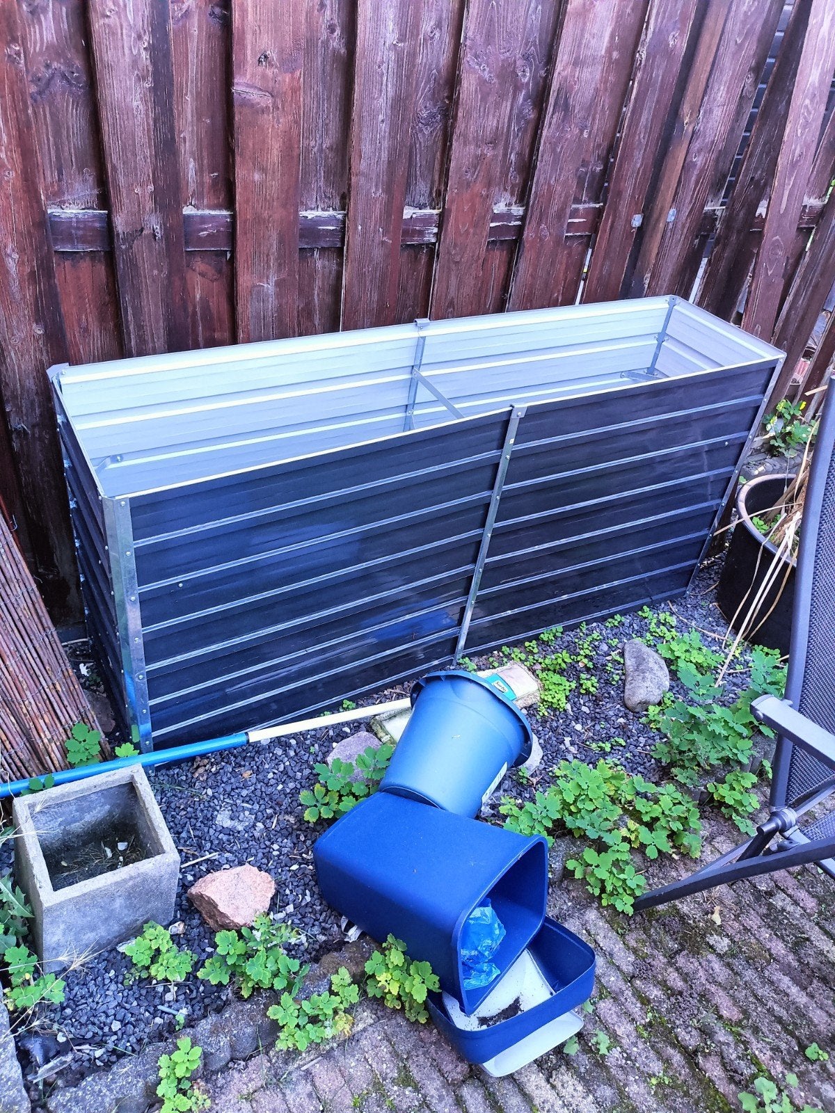 vidaXL verhoogde plantenbak – antraciet (240x40x77 cm), Tuin en Terras, Ophalen, 100 cm of meer, Nieuw, Balkon