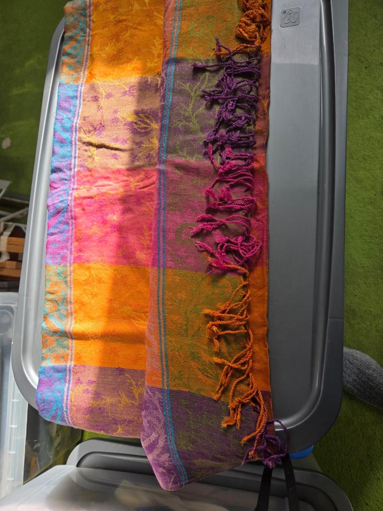 Kleurrijke Pashmina Sjaal met Franjes, Onbekend, Ophalen of Verzenden, Zo goed als nieuw, Pashmina